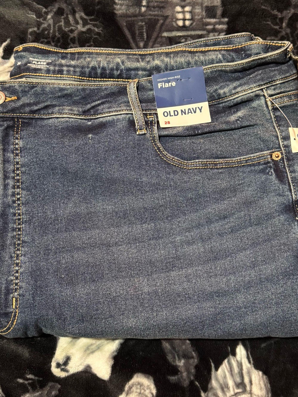 Old Navy Blue High-Rise Flare Jeans